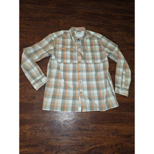 Mens Lake and Trail Plaid long sleeve shirt size Large